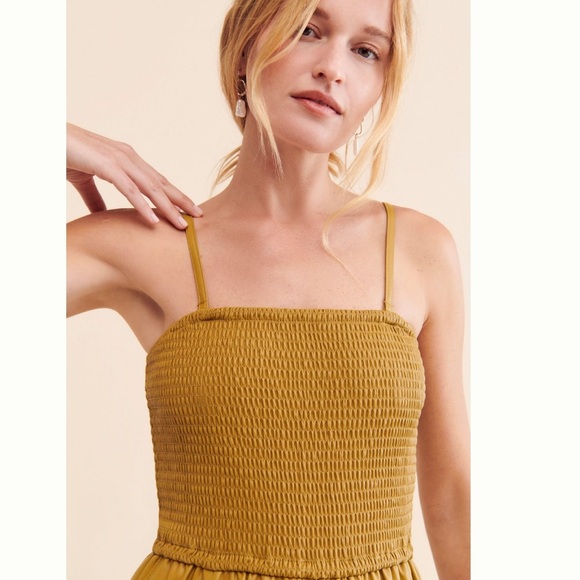 Anthropologie Pilcro Faux Leather Smocked Wide-Leg Jumpsuit Size Large - Picture 4 of 6